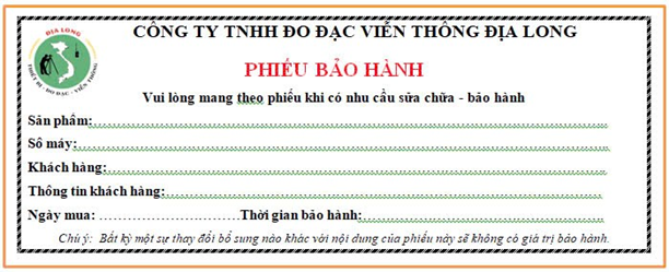 Quy định về chế độ bảo hành bộ đàm tại Địa Long