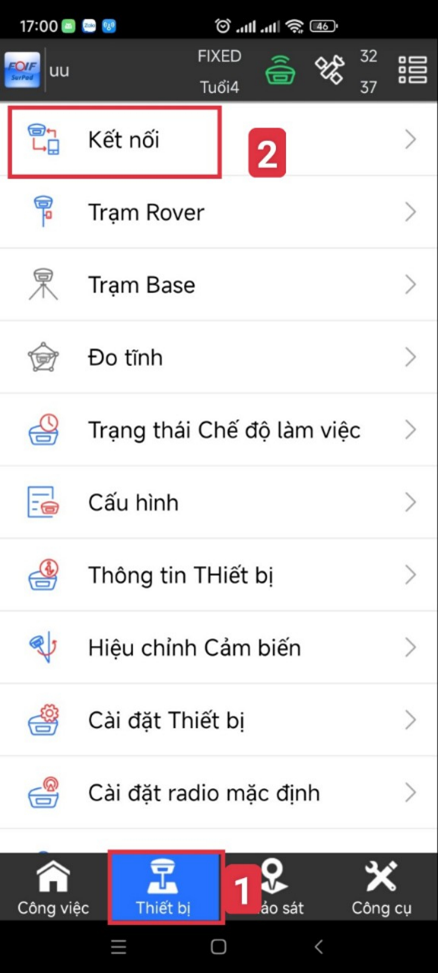 chọn kết nối 