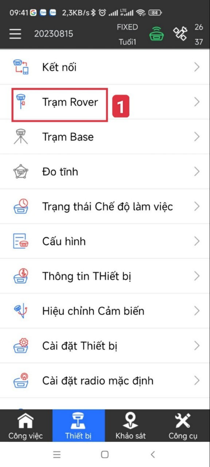 Chọn trạm Rover 